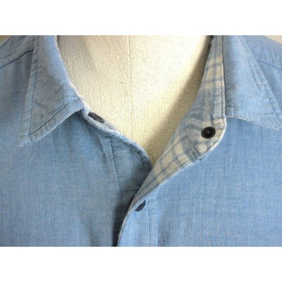 Southern Tide Men's Reversible Melbourne LS Plaid Shirt Mountain Spring Blue NWT - Picture 6 of 9